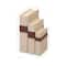 Beige & Brown Traditional Rectangular Wooden Book Set